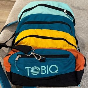 Tobi Colorful Men's Backpack - Orange, Yellow, Blue, Black